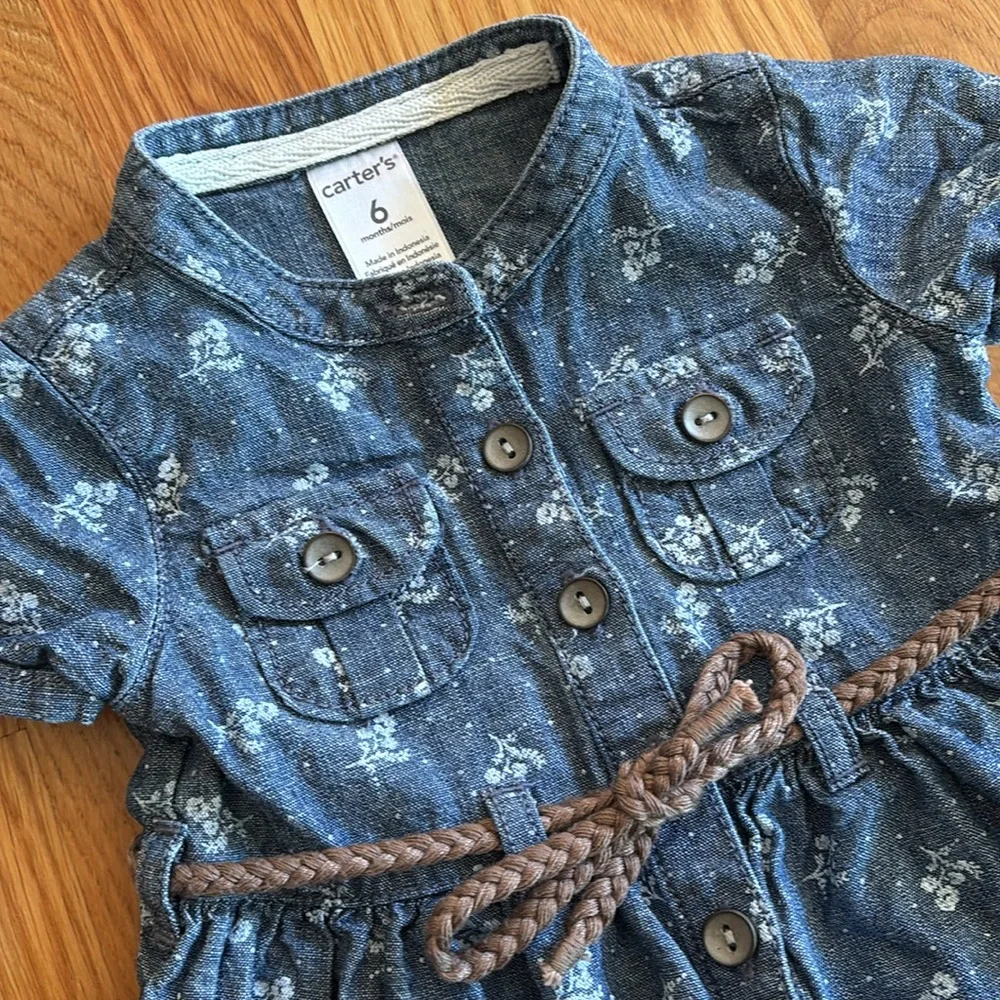 6M Carter’s Denim Floral Dress